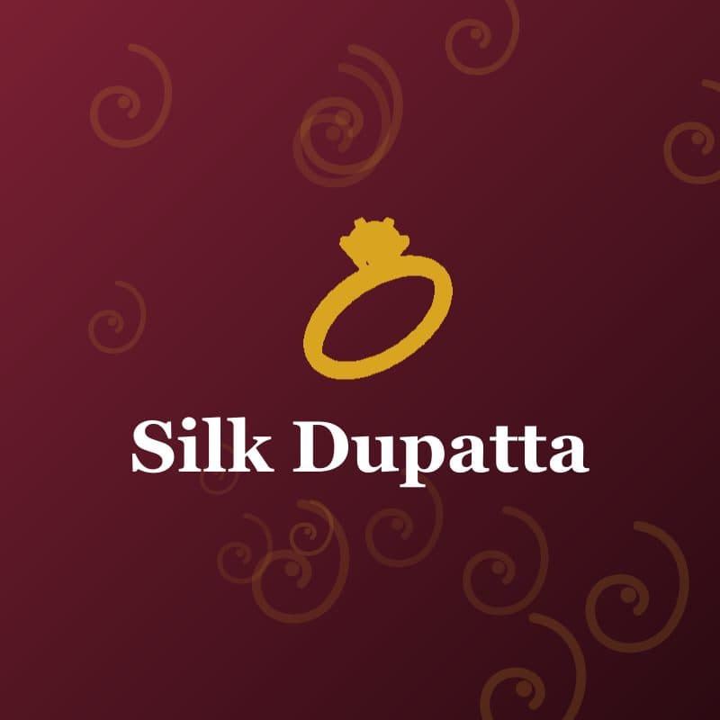 Silk Dupatta — Gold Border